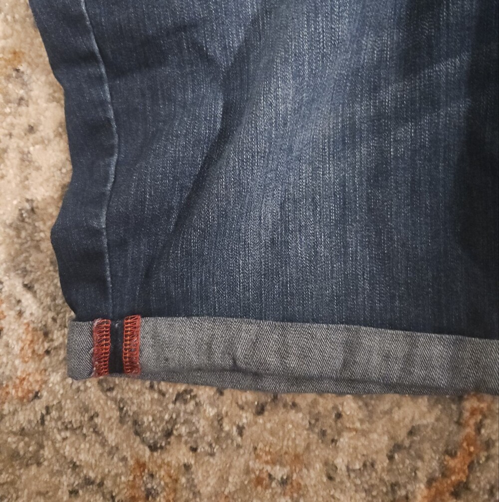 Code Bleu Indigo Rolled Cuff Denim Shorts - Picture 3 of 4